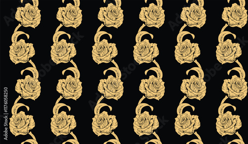 A free-flowing botanical pattern intersected with linear geometric accents for an organic-modern wallpaper and stylish wrapping paper.