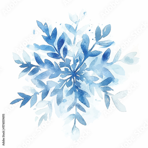 Schneeflocke Aquarell Vektorisiert