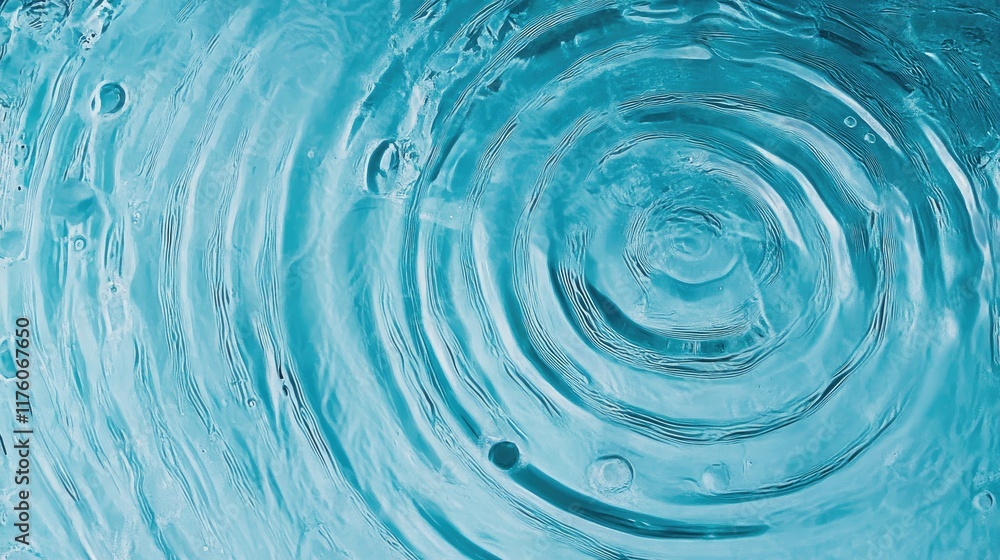 A close-up of turquoise water ripples in a calm swimming pool. A close-up of turquoise water ripples in a calm swimming pool.