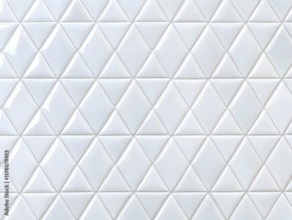 White Glossy Triangular Tile Pattern White Glossy Triangular Tile Pattern