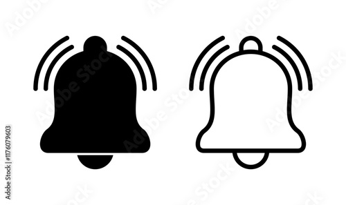 Bell icon logo design. Notification sign and symbol for web site design