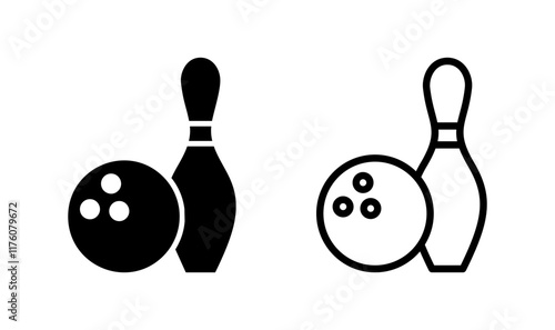 Bowling icon logo design. bowling ball and pin sign and symbol.