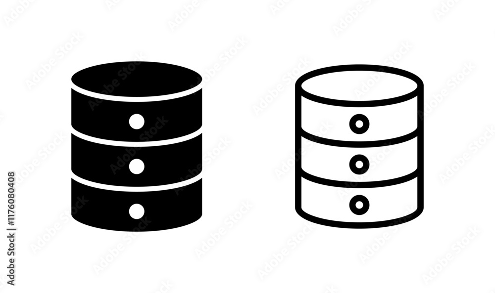 Database icon logo design. database sign and symbol Database icon logo design. database sign and symbol