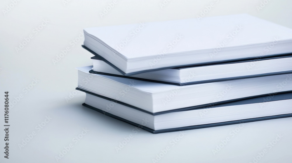 A stack of blank books ready for writing or printing. A stack of blank books ready for writing or printing.