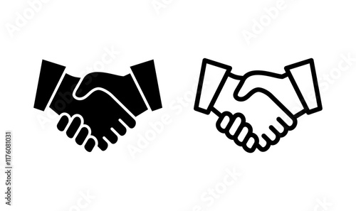 Handshake icon logo design. business handshake sign and symbol. contact agreement