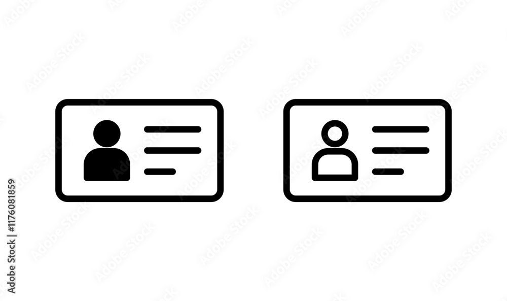License icon logo design. ID card icon. driver license, staff identification card License icon logo design. ID card icon. driver license, staff identification card