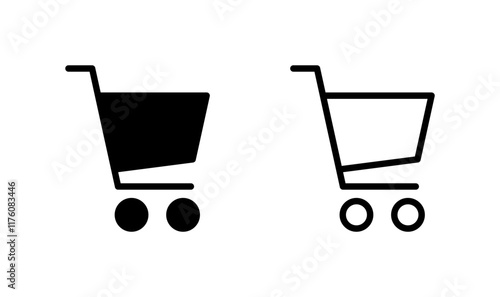 Shopping icon logo design. Shopping cart sign and symbol. Trolley icon
