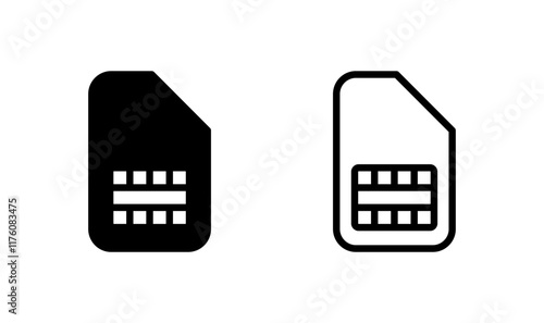 Sim card icon logo design. dual sim card sign and symbol