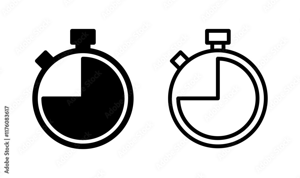 Stopwatch icon logo design. Timer sign and symbol. Countdown icon. Period of time Stopwatch icon logo design. Timer sign and symbol. Countdown icon. Period of time