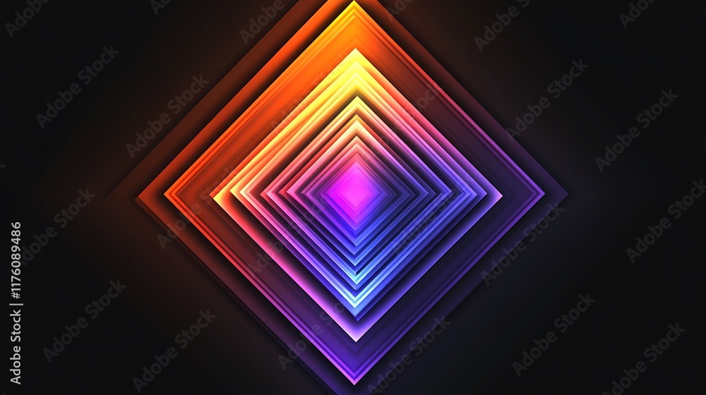 Fototapeta premium Abstract Neon Squares Gradient Design Background