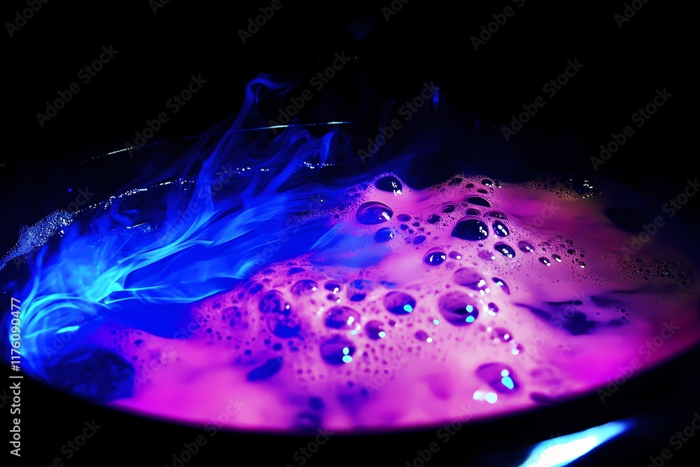 Fototapeta premium Glowing Wallpaper Background of Anaerobic Bacteria in Action
