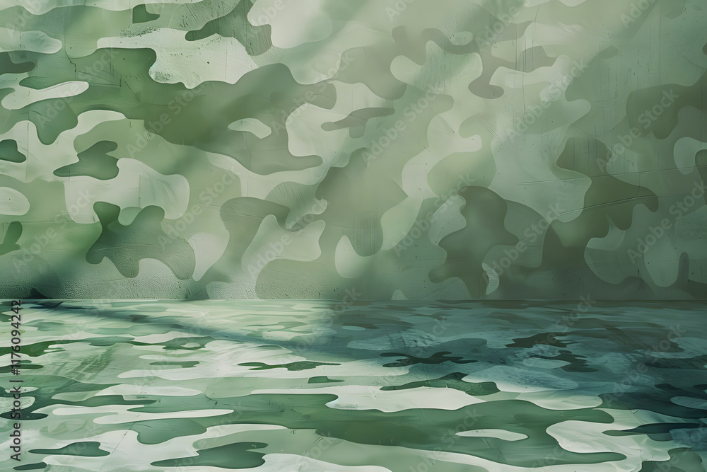 Camouflage Patterned Room Interior Camouflage Patterned Room Interior