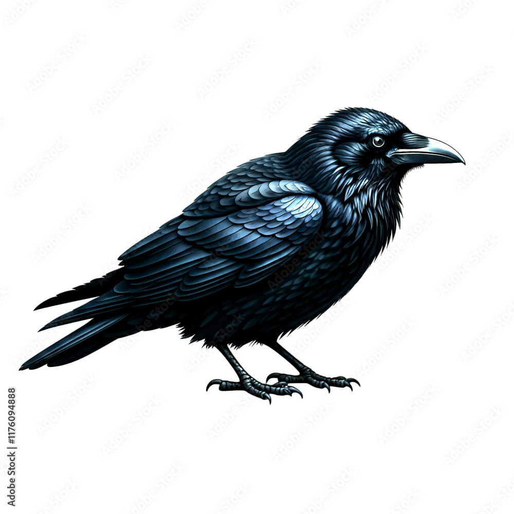 Obraz premium Raven isolated on transparent background