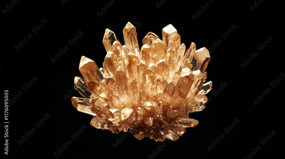 Obraz premium A close-up of a natural raw gold nugget cluster on a black background, showcasing the intricate beauty and texture of gold crystals.