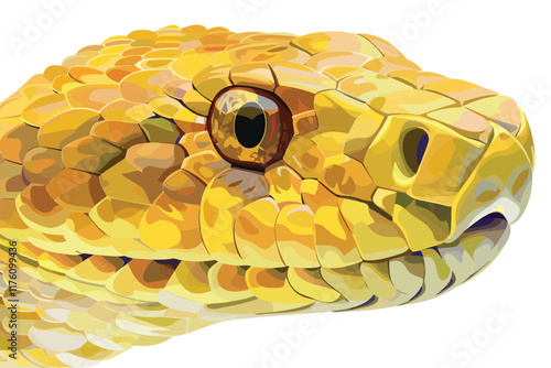 snake head close up isolated illustration