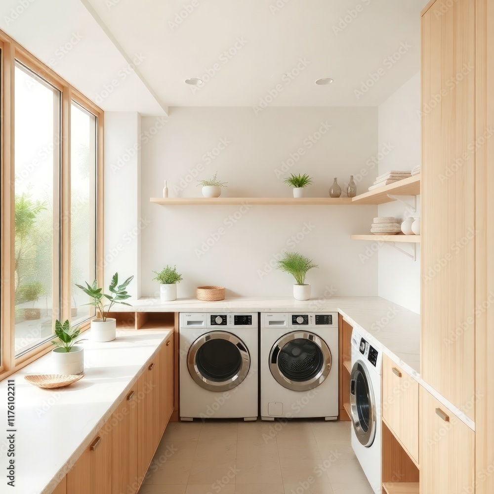 a spacious and well-designed laundry room that combines functionality with a modern aesthetic. Washer and Dryer. Benchtop. Cabinetry. Natural Light. Basin. Color Scheme. Flooring.
a spacious and well-designed laundry room that combines functionality with a modern aesthetic. Washer and Dryer. Benchtop. Cabinetry. Natural Light. Basin. Color Scheme. Flooring.