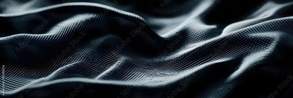 Naklejka premium Abstract Dark Waves: Grid Texture Design