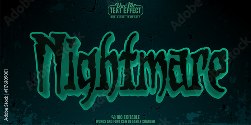 Horror editable text effect, customizable nightmare and scary 3d font style