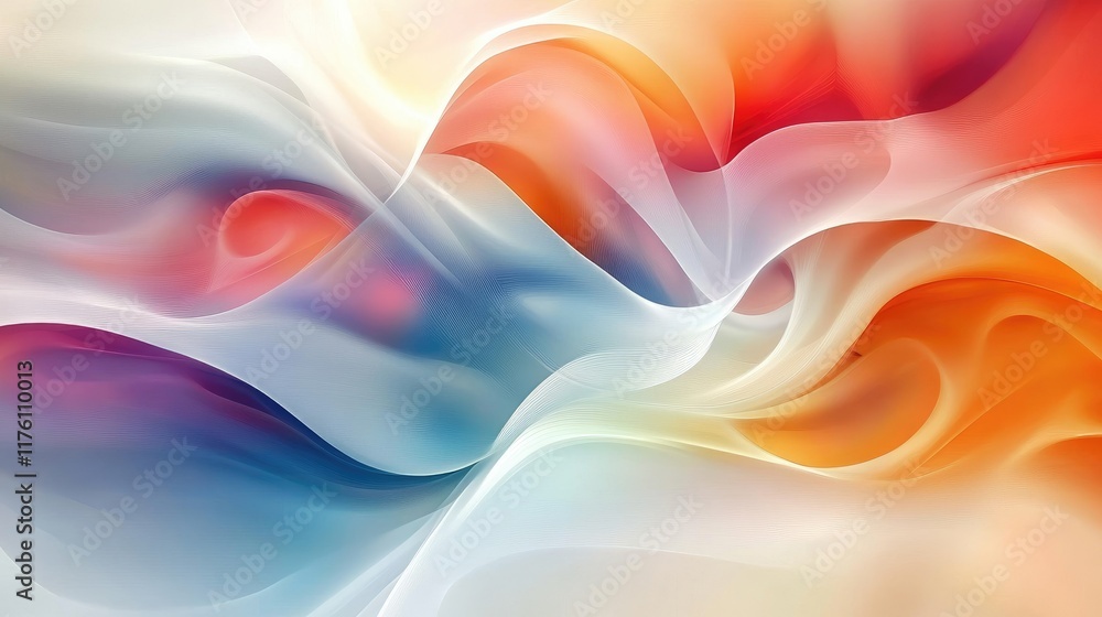 Obraz premium Elegant abstract design featuring soft white curves creating a fluid wave pattern, enhancing the sense of motion and space.