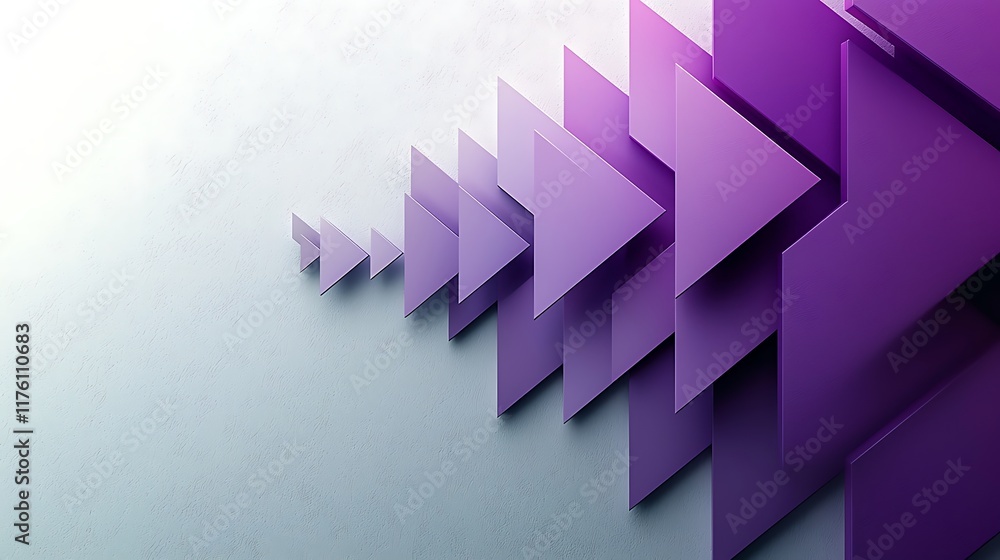 Fototapeta premium Abstract geometric shapes, purple arrows, background design