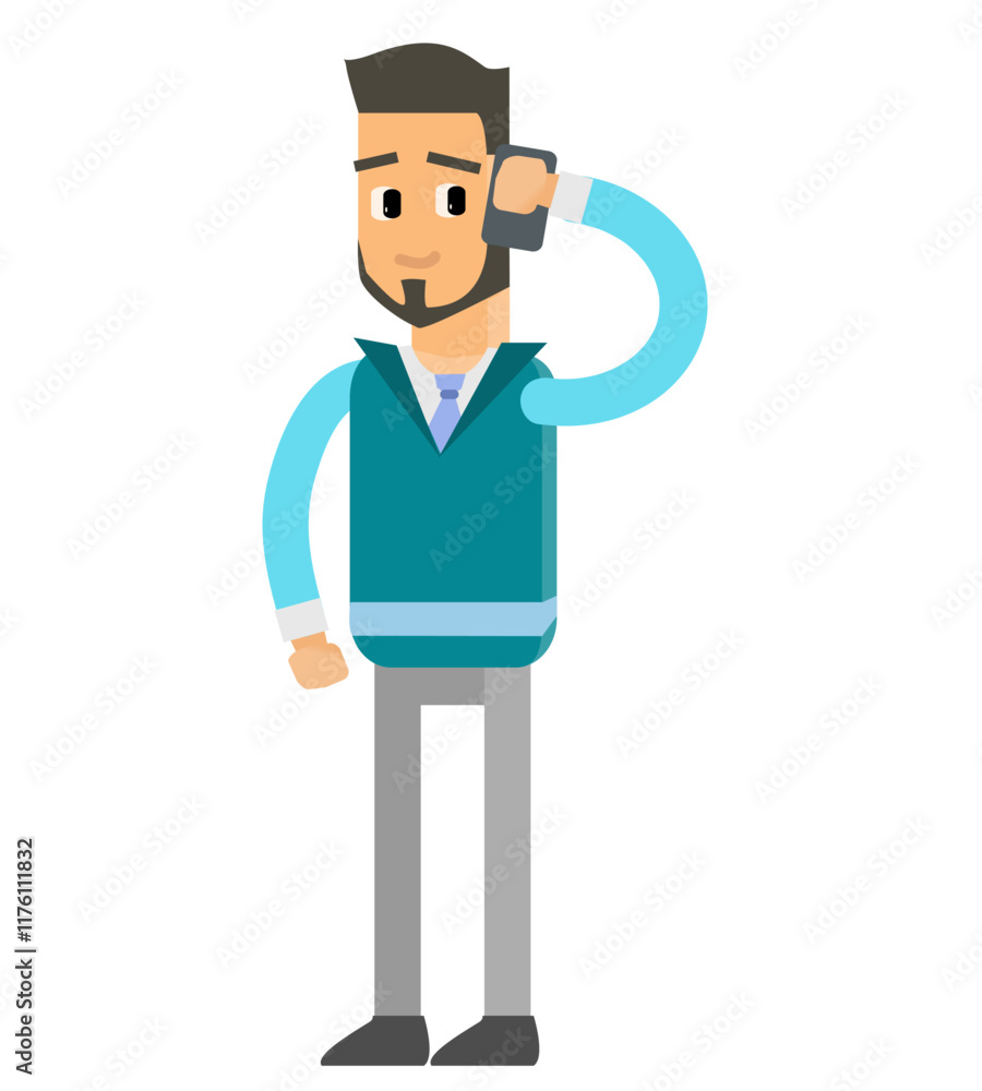 Vector illustration of a business man character, cute cartoon illustration Vector illustration of a business man character, cute cartoon illustration