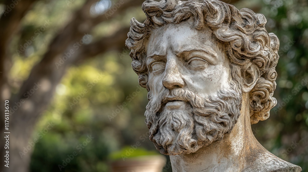 Bust of a bearded man in a natural setting. Bust of a bearded man in a natural setting.