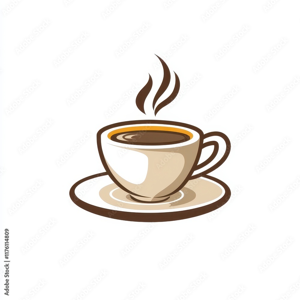 A steaming cup of coffee on a saucer. A steaming cup of coffee on a saucer.