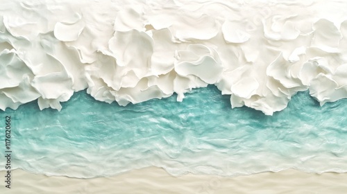 Abstract textured art of ocean wave.
