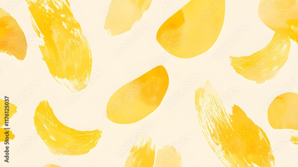 Abstract Yellow Watercolor Brush Strokes Pattern Abstract Yellow Watercolor Brush Strokes Pattern