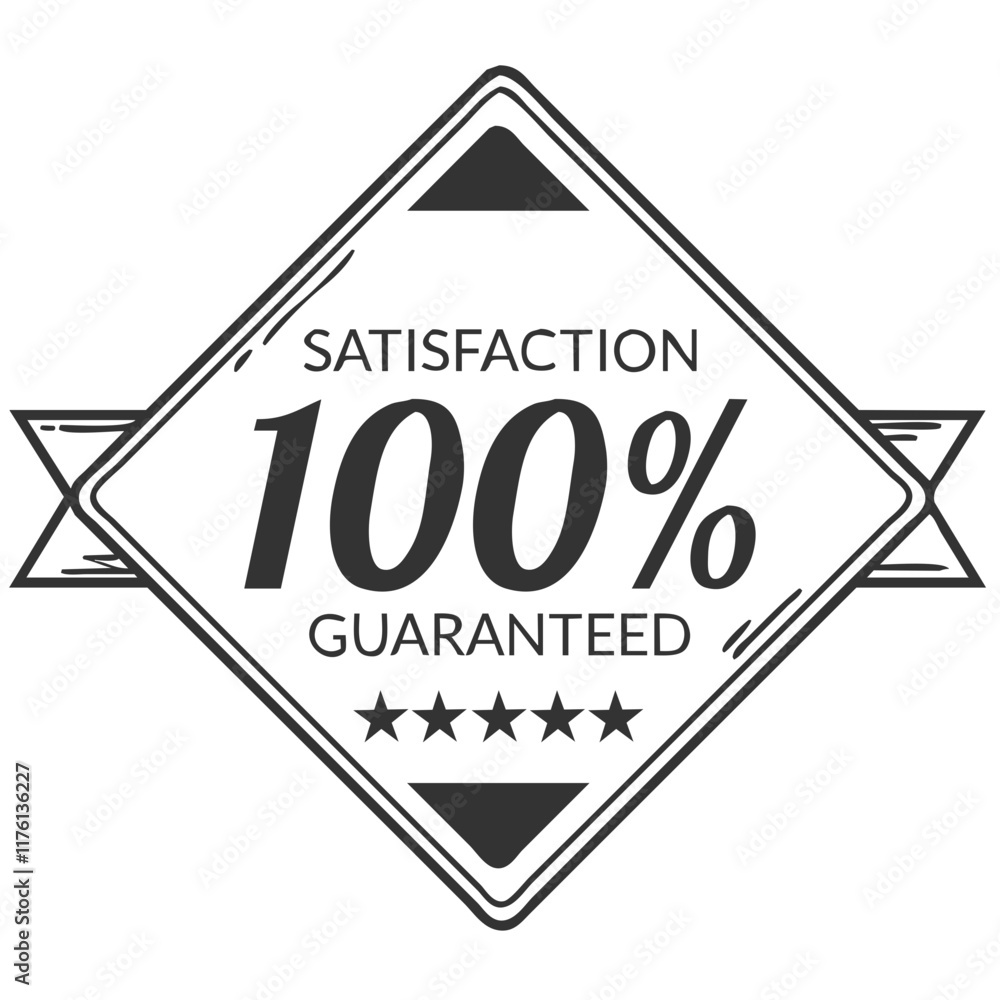 vector illustration of a label satisfaction 100% guaranteed vector illustration of a label satisfaction 100% guaranteed