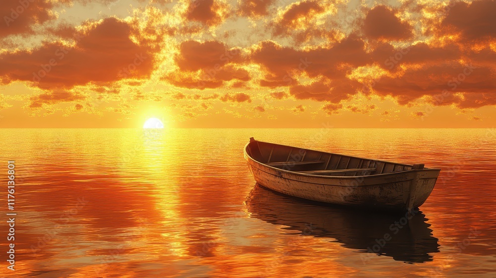 Golden sunset reflected on calm waters, perfect for romantic dockside couple photography Golden sunset reflected on calm waters, perfect for romantic dockside couple photography