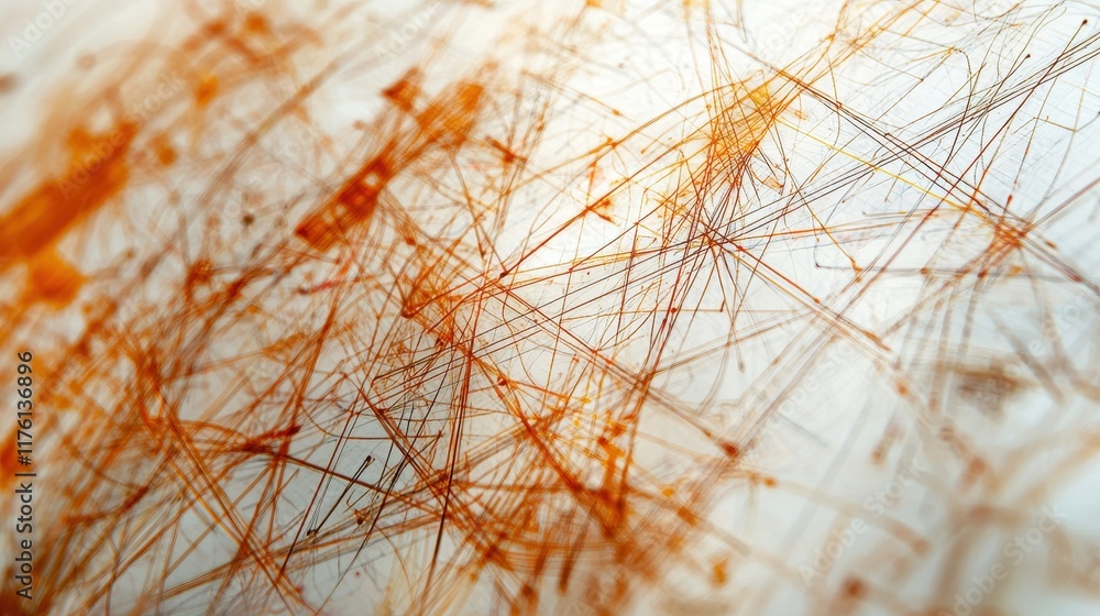 Intricate Network of Red Brown Fibers in White Crystal Macro Photography Intricate Network of Red Brown Fibers in White Crystal Macro Photography