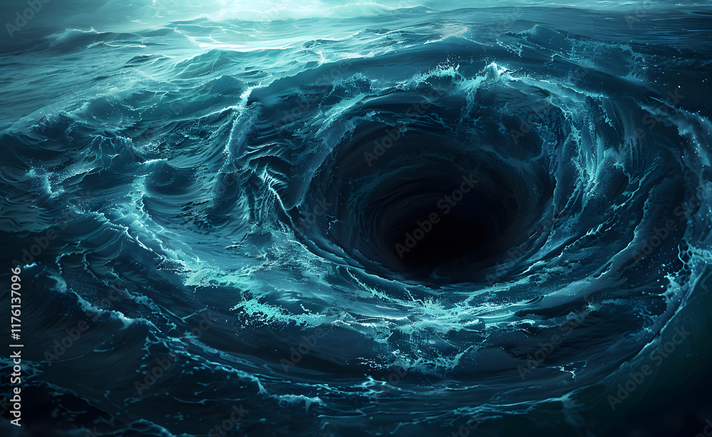 Ocean Vortex: Digital Rendering of a Deep Sea Whirlpool Ocean Vortex: Digital Rendering of a Deep Sea Whirlpool