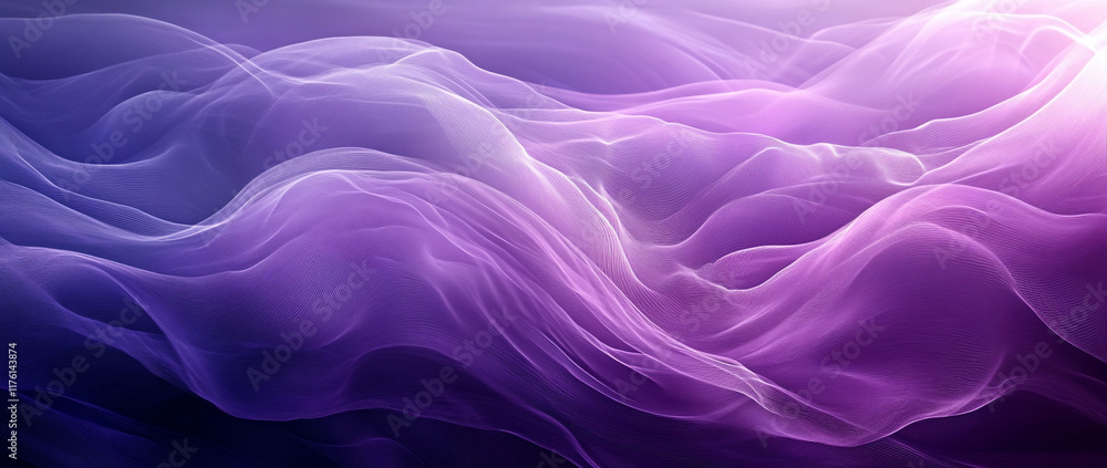 Obraz premium Abstract purple and violet flowing fabric texture.