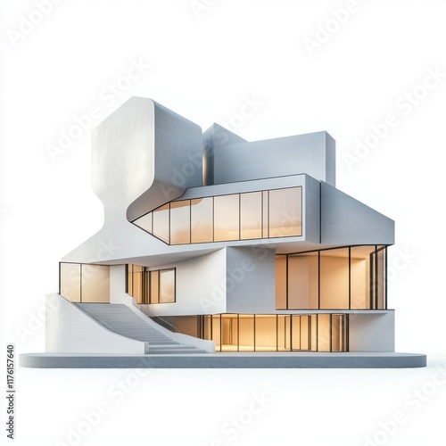 3d render of a Replica of a Contemporary Art Museum  photo