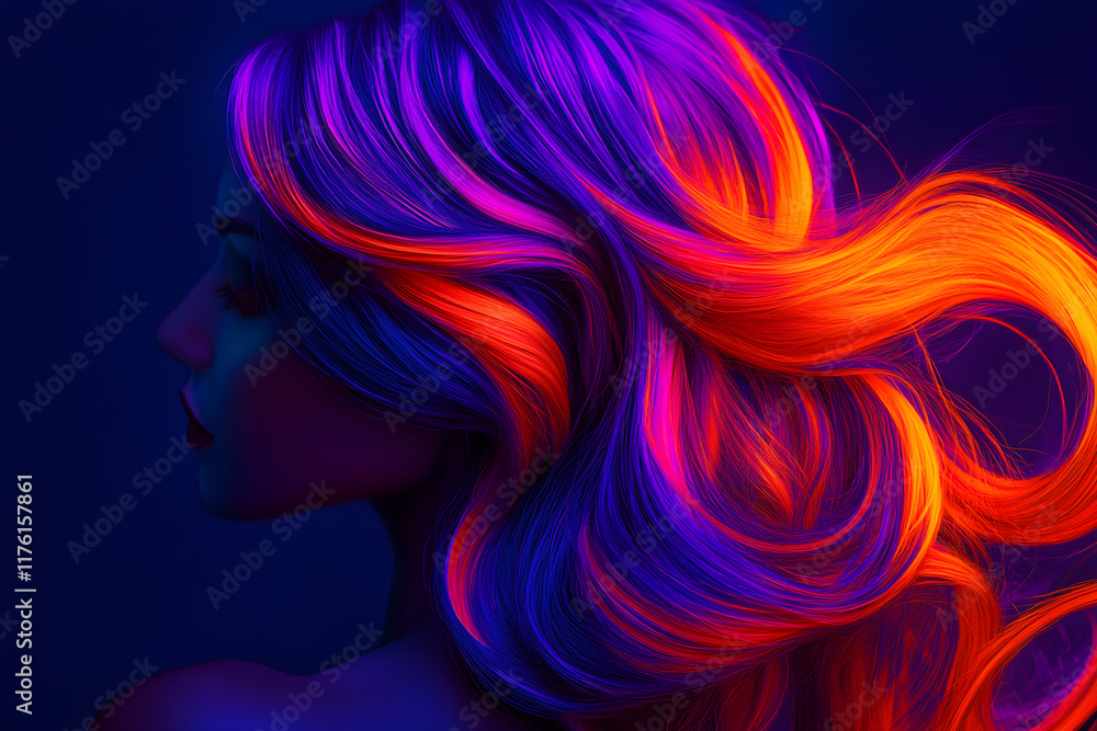 Twisting Neon Spiral: Radiant Dance of Orange and Purple Light in the Dark Twisting Neon Spiral: Radiant Dance of Orange and Purple Light in the Dark