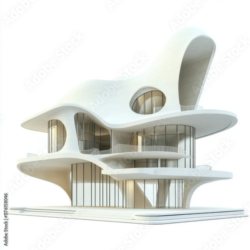 3d render of a Replica of a Contemporary Art Museum  photo