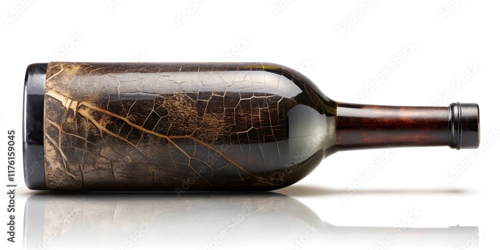 Dark brown wine bottle isolated on white background with a few subtle cracks and wear , vintage, bottle, vintage, bottle, alcohol Dark brown wine bottle isolated on white background with a few subtle cracks and wear , vintage, bottle, vintage, bottle, alcohol