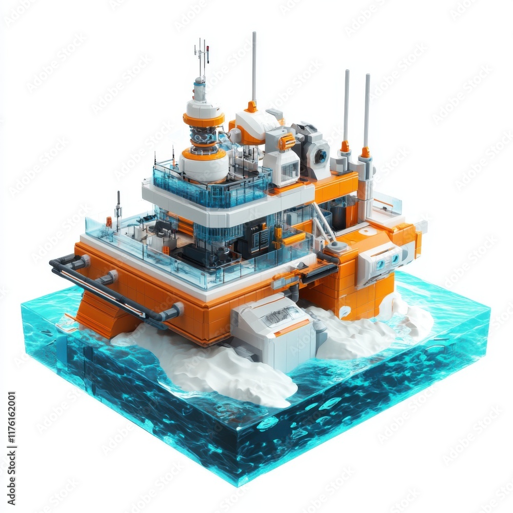 3d render of a Floating Research Station