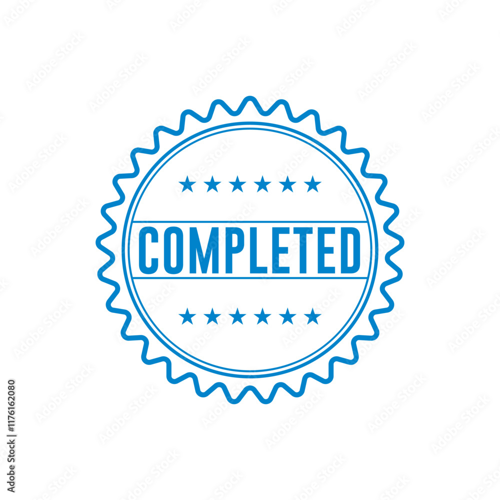 Obraz premium Completed Stamp Graphic design vector element simple and modern