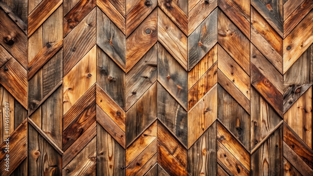 Old wooden wall with distressed brown wood texture and geometric patterns , design element Old wooden wall with distressed brown wood texture and geometric patterns , design element