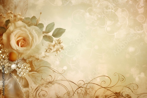 Wallpaper Mural vintage background with roses Torontodigital.ca