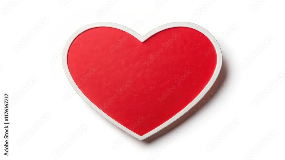 A red heart shape sticker isolated on a white background , Valentine's gift A red heart shape sticker isolated on a white background , Valentine's gift