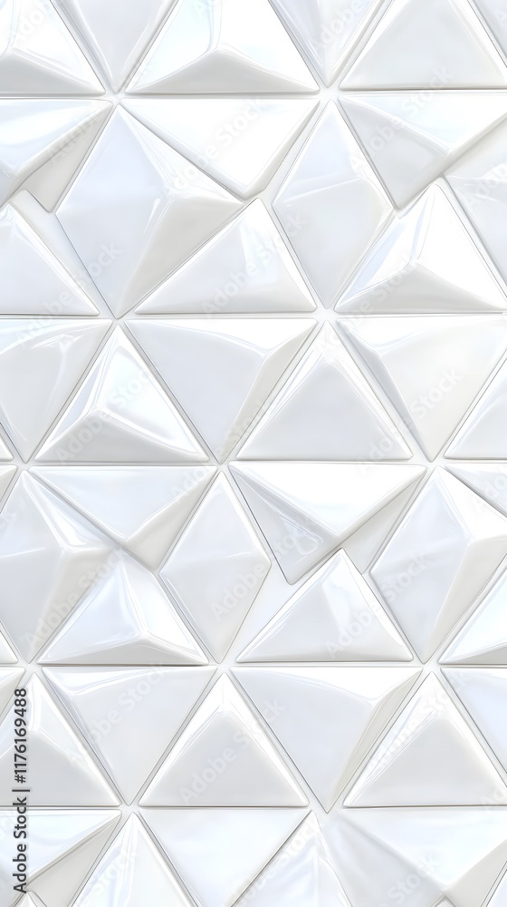White Glossy Triangular Geometric Pattern White Glossy Triangular Geometric Pattern