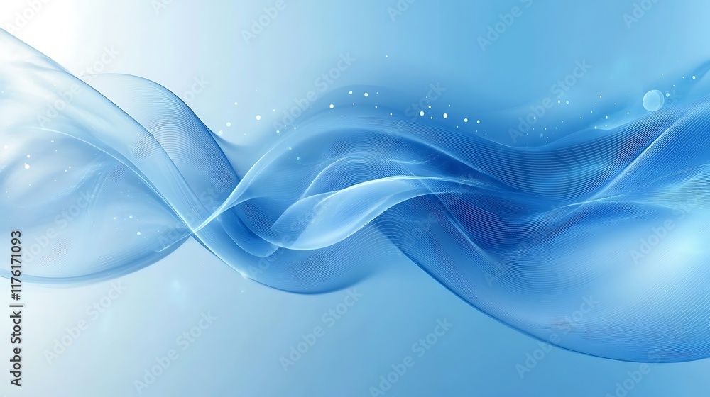 Obraz premium Flowing blue 3D abstract elements swirling against a dynamic gradient background