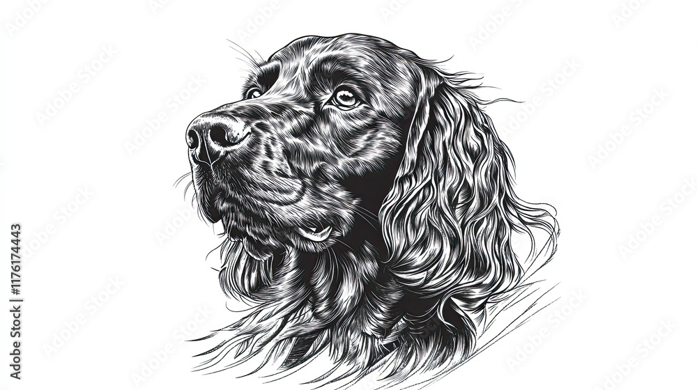 Elegant Black and White Cocker Spaniel Portrait Elegant Black and White Cocker Spaniel Portrait
