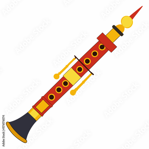 Colorful of an English Horn, vector illustration 