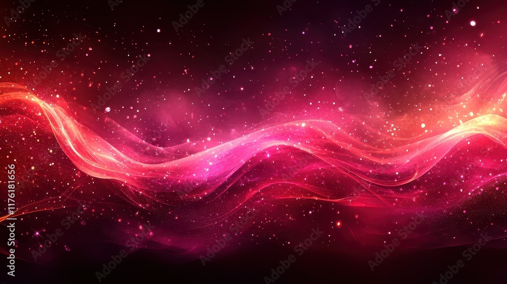 Obraz premium A deep red background with shimmering effects leaving space at the center for text copy space glamorous theme vibrant overlay modern studio backdrop