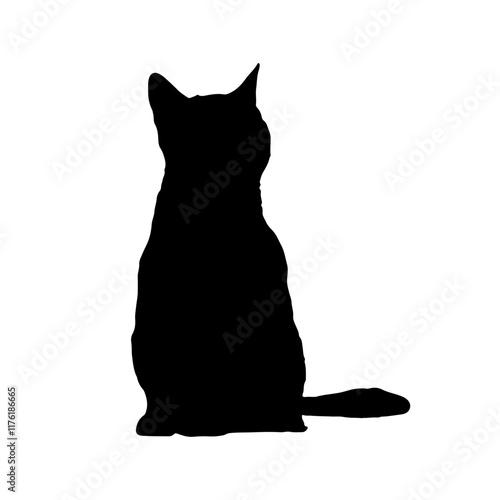 Cat Sitting Silhouette