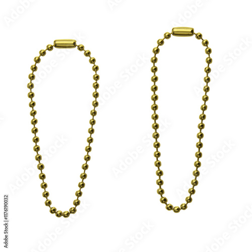 isolated	Two Beautiful Yellow Ball Chains　on Transparent Background　